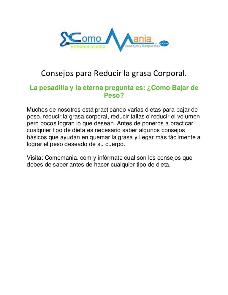 Dieta eliminar grasa corporal